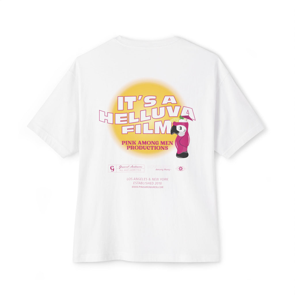 OG Logo with Parrott - "It's a Helluva A Film" Unisex Oversized Boxy Tee