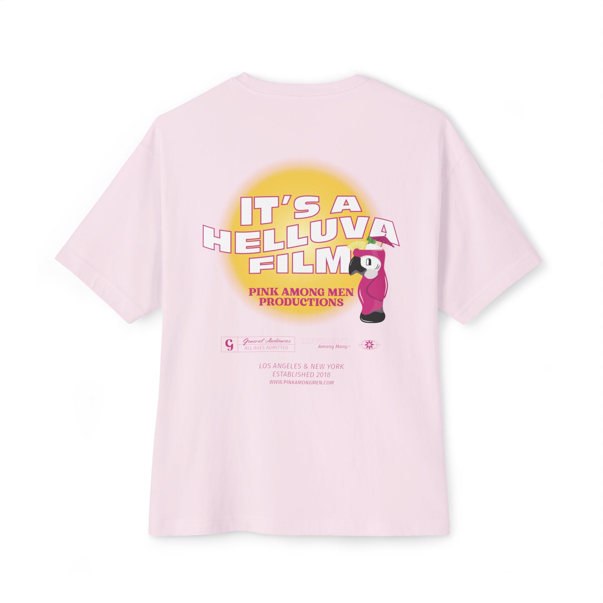 OG Logo with Parrott - "It's a Helluva A Film" Unisex Oversized Boxy Tee