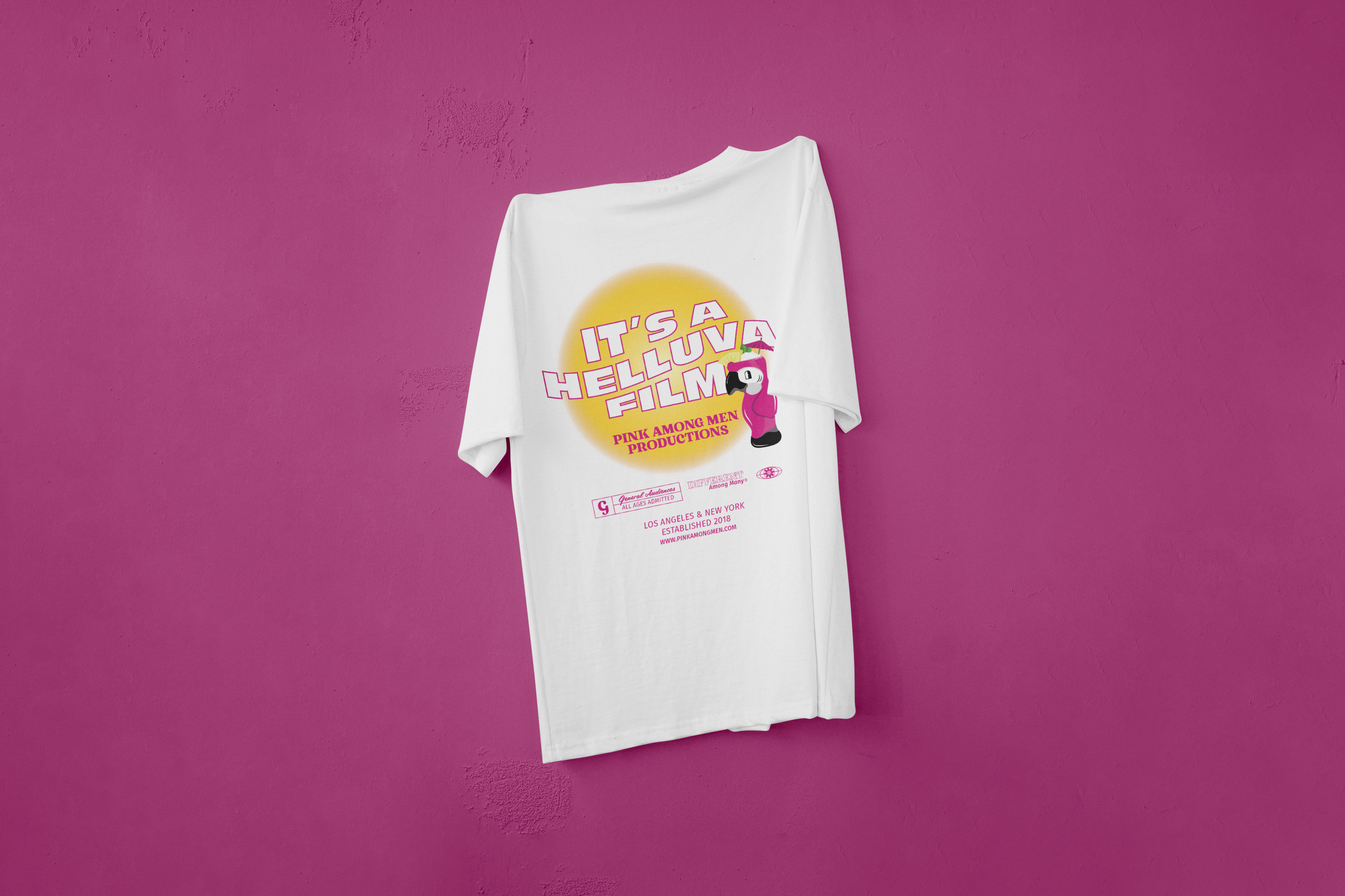 OG Logo with Parrott - "It's a Helluva A Film" Unisex Oversized Boxy Tee